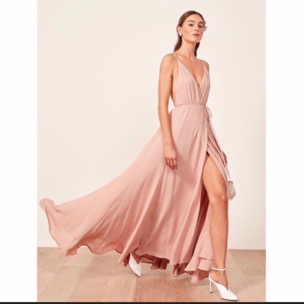 Reformation callalily dress in blush